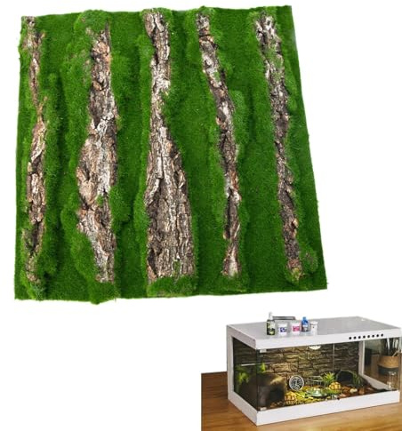 Générique Terrarium i för reptiler - naturlig barkduk med konstgjord mossa, livsmiljödekoration för gecko, ödla, sköldpadda, kameleont | realistisk dekoration