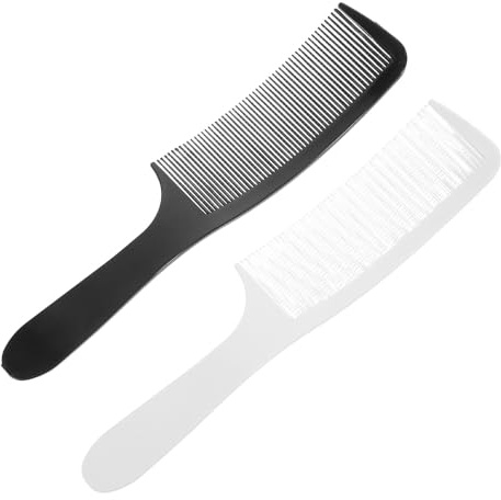 Alipis Pettine da Curvo 2 Pezzi Nero e Bianco Pettine da Taglio per Uomo Denti Lunghi Arrotondati Antistatici Accessori Professionali per Taglio Chioma e Styling Chioma Uomo