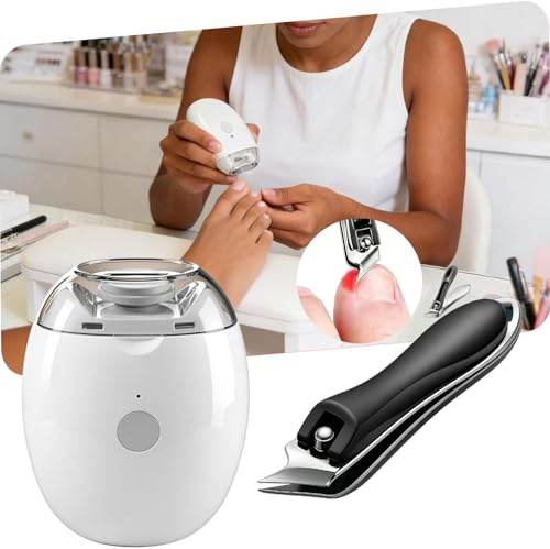 2026 Elektrischer automatischer Nagelknipser & Trimmer, schräge Nagelknipser-Set, LED-Licht + 3-Gang-Nagelfeilen-Set mit Staubfänger, ideal für alle Ihre Nagelpflegebedürfnisse, Maniküre und Pediküre