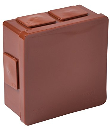ViPlast 7939 - Scatola di derivazione per montaggio a parete, 86 x 86 x 40 mm, in gomma, con attacco a vite, senza filettatura, colore: Marrone
