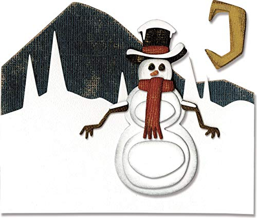 Sizzix 662422 Thinlits Stanzschablonen-Set 10 Stück - Schneemann Szene von Tim Holtz, Stahl, Mehrfarbig, 19.10 x 14.4 x 0.4 cm