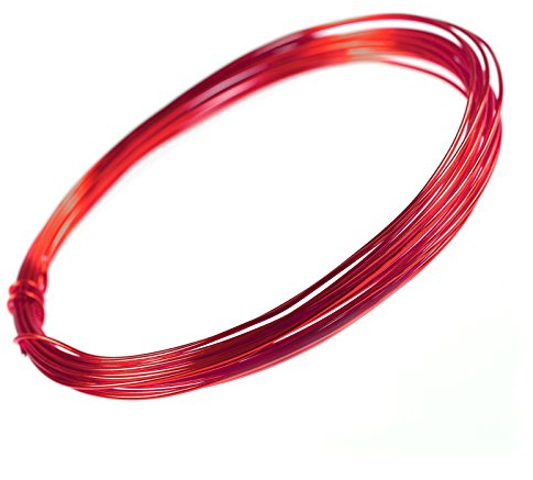 5m Aludraht Aluminiumdraht 1mm Dekodraht Schmuckdraht Bindedraht Farbwahl, Farbe:rot