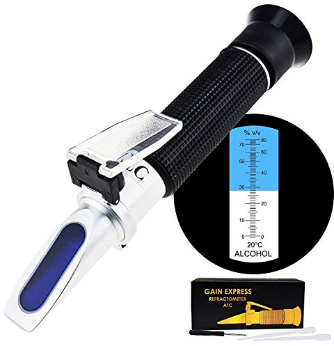 Alkoholrefraktometer mit ATC 0~80% VOL-Volumen, optisches Handkonzentrationsmessgerät für destillierte Getränke zur Herstellung von Homebrew