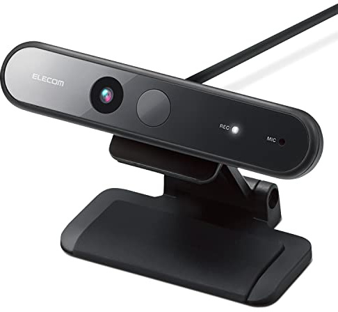 ELECOM Webcam de reconnaissance faciale, Windows Hello Full HD 1080p 30FPS, streaming, compatible avec Windows 11, Windows 10, connexion facile pour ordinateur de bureau et ordinateur portable