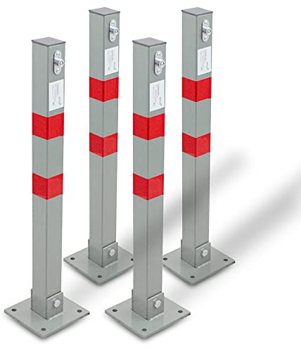 Parkpfosten Parkplatzpfosten Absperrpfosten Parkplatzsperre Poller 65cm Klappbar (4 Pfosten)