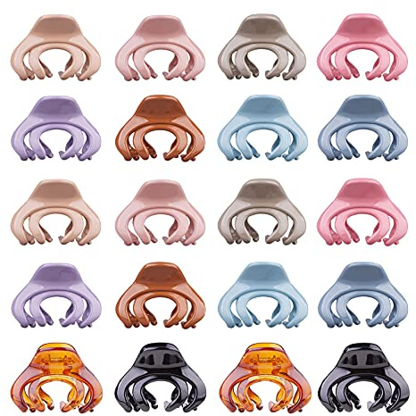20 Stück Oktopus Haarklammern, FITDON 4cm Rutschfestes Haarspangen für dünn mittel Haar, Haarkrallen Spinnen Jaw Clips Haarstyling-Zubehör für Frauen Mädchen Kinder
