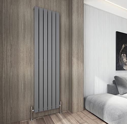 Radiator Horizontal Vertical Designer Flat Panel Central Heating Radiator 1800mm Height (1800x408mm Single, Anthracite)