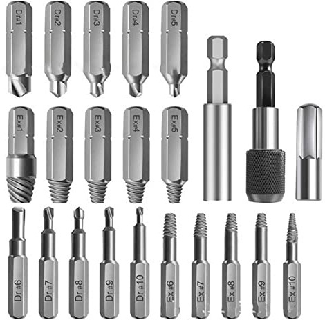 Lot de 33 extracteurs de vis pour vis endommagées - Easy Out Stripped - Kit d'extracteur de vis pour broken Bolt - Multi-usages - Pour vis cassées de toutes tailles