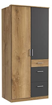 möbelando Kleiderschrank >Click< (B/H/T: 90x198x58 cm) in Plankeneiche-Nachbildung