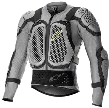 Alpinestars Bionic Action V2 Protection Jacket, Lightweight Off-Road Body Armor, CE-Certified, XL, Gray/Black/Yello Fluo