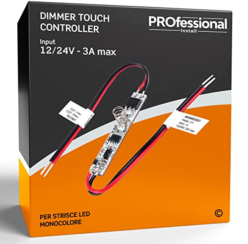 Eurocali Modulo Controller Dimmer Touch per Strisce LED Monocolore da 12V e 24V - Tecnologia Touch Regola intensità Luce