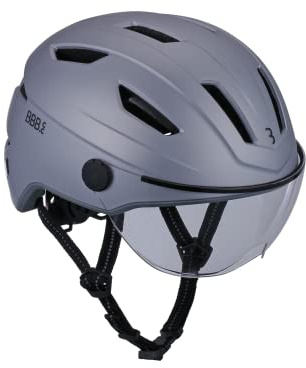 BBB Cycling Adult Speed-Pedelec Helmet for Men and Women E-Bike Helmet with Visor Bike Safety NTA-8776 Certified Head Protection Move FaceShield BHE-57 Matt Gray Size M