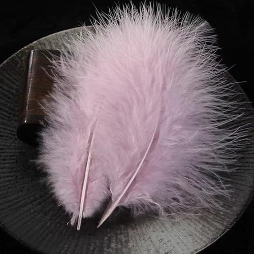 50 Stück Federn Zum Basteln,10-15cm natürliche Truthahnfedern Federn Deko Bastelfedern für DIY Ohrring, Hochzeit,Traumfänger,Kopfschmucksfedern,Masken,Party Dekoration DIY Kunstwerk -Lila Rosa #1