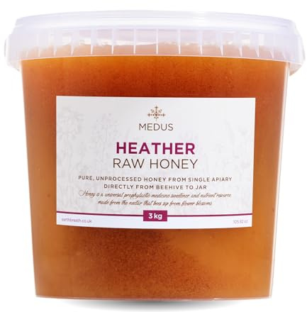 Earthbreath Heather Raw Honey 3kg– 100% Raw & Natural – Sustainably Harvested – Rich in Natural Goodness – No Artificial Additives