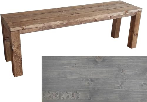TOTAL WOOD 2012 Gartenbank Sitzbank Holzbank parkbank terrassenmobel für Innen und Außen geeignet Nach Maß verfügbar (Classic imp) (GRAU, 120X38.5X50)