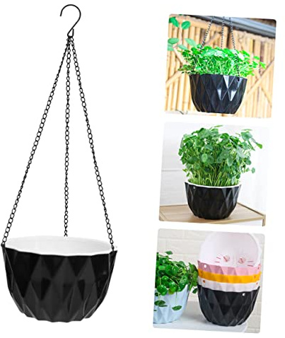 Toddmomy 1stk Hängende Töpfe Hängepflanzer Mit Kette Kleiderbügel Aus Kunststoff Outdoor- Hängepflanzgefäß Aus Kunststoff Hängender Blumentopf Dekorationen Kunststoffrohstoff Spitze