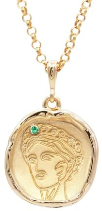 RMYSUM Halskette Mit Medaillon Und Münze Der Mythologischen Göttin Königin,Antikes Griechisches Symbol,Amulett Medaille for Frauen