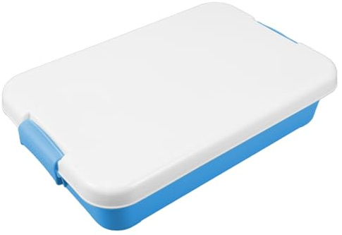 Toyvian Sabbiera Portatile in Plastica con Coperchio per Ragazzo Ragazza, Contenitore per Giocattoli da Sabbia Spazioso e Resistente Adatto a Giardino, Spiaggia e Giochi Esterni