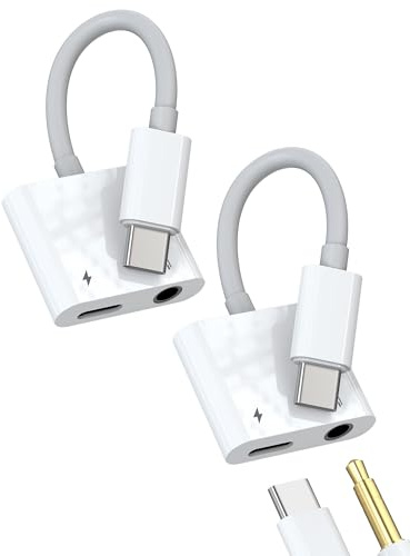 Adattatore USB C a jack cuffie 3.5mm per iPhone 16 15(2 pack)auto aux audio cavo microfono ricarica convertitore compatibile per Samsung adapter per Apple sdoppiatore dongle per ipad accessori WASRUYI
