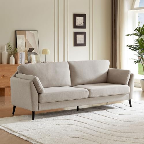 Sicaan Skandinavisches 3-Sitzer-Sofa Maja aus beigem Stoff