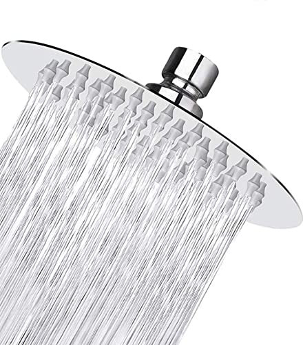 GSZCCZS 6-Zoll-Regenduschkopf aus Edelstahl, runder Regenduschkopf, ultradünnes Design – druckverstärkender Fester Duschkopf, einfach zu reinigen und zu installieren, tolles Duscherlebnis