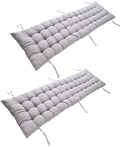 Dickes graues Chaiselongue-Kissen-Set für drinnen und draußen, Garten, Terrasse, Liegestuhl, 2 Stück