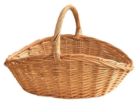 Booso Obst-Picknickkorb Aus, Rattan, Eierkorb, Aufbewahrungskorb für die Küche, Bambus, Tragbarer Gemüsekorb, Aufbewahrungskorb S