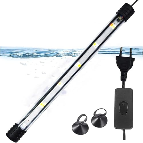 GERUI T4 - Illuminazione per acquario, 4 W, 3 modalità, colore regolabile, risparmio energetico, doppia fila, lampada LED di alta qualità, adatta per serbatoi da 30 a 40 cm