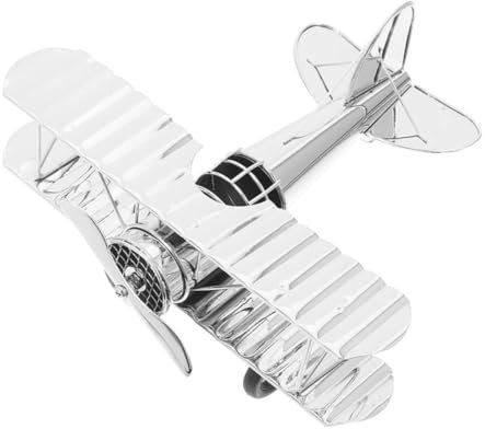 VICASKY Modelo de avión vintage modelo de juguete colgante de avión ornamental de escritorio decoración de avión vintage avión vintage decoración de avión coleccionable de avión plateado hierro
