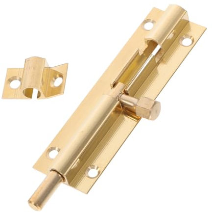 SHINEOFI Serratura Per Porta in Ottone Per Carichi Pesanti Con Chiavistello A Botte Per Porte Scorrevoli Da Fienile, Cancelli E Finestre in Legno Per Uso Domestico