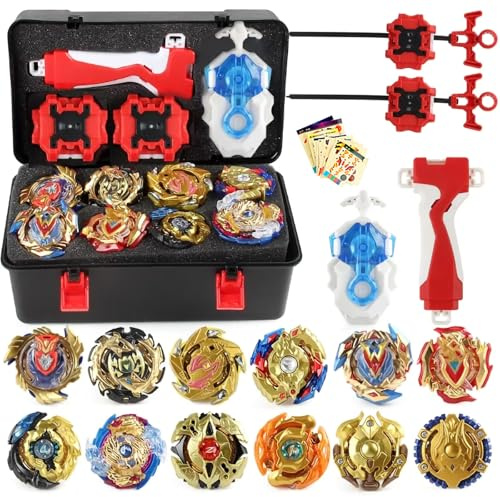 12 Pcs Peonzas Juego Giroscopios De Combate 4D Fusion Modelo Lanzador De Aceleración Gyro Juguete -07A