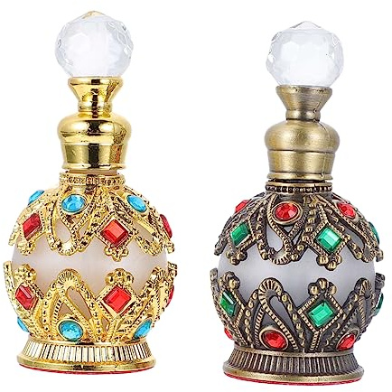 Botellas de Perfume Decorativas de Vidrio 15ml Retro, 2 Piezas