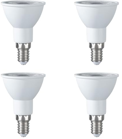 SEBSON E14 LED warmweiß 2,5W Klasse A, ersetzt 50W Halogen - 4er Set | LED E14 Leuchtmittel 450lm 3000K, 50W Halogenlampe Ersatz, LED Lampe 90°, Reflektor ø50x70mm, 230V, Energieklasse A