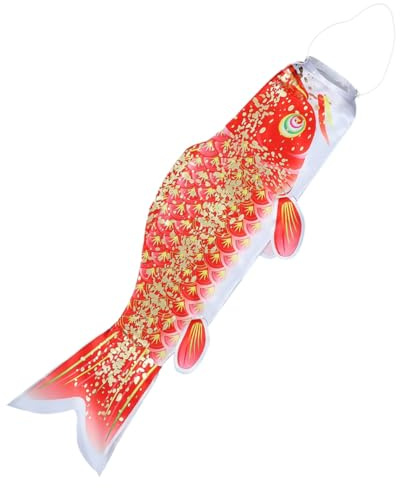 MOTHNUR Japanese Carp Windsock Outdoor Decoration 50cm Gold-red Koi Fish Wind Socks Heavy Duty Hanging Ornament for Garden Camping Festival