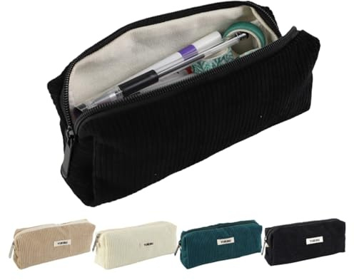 MHwan Federmäppchen Aesthetic, Mäppchen im Modischer und Schlichter Stil, Hochwertiges Etui Schule aus Cord, Weich und leicht, Kann als Federmappe, Kosmetiktasche, geeignet für Mädchen und Teenager