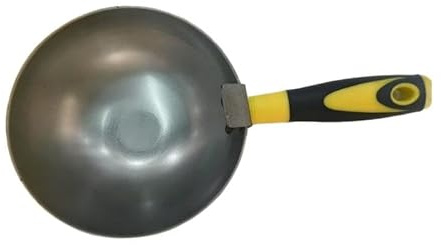 Harilla Cement Bucket, Water Spoon, Carbon Steel Cement Bowl, Bricklaying Bowl er for Mortar, Landscaping, Bricklaying, PP Handle