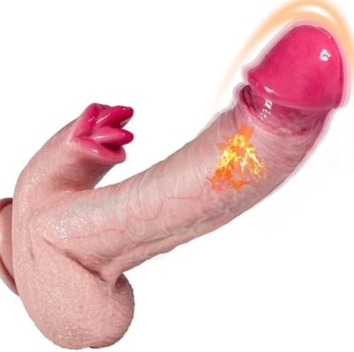 Réaliste Gode Vibromasseur SexToýs Femme - Large Sex Toys Dildo avec 3 Poussées et 10 Vibrations Godemichets et Chauffage Vibromasseurs Feminin Va et Vient Couple Gode Ceinture Réaliste Dildo
