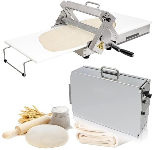 ZEEKYFOR Sfogliatrice per Casa, Macchina per Pasta Sfoglia Pieghevole per Panetterie Domestiche e Commerciali, Spessore Regolabile 0-25 mm 60x30cm