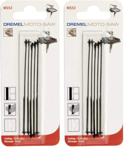 Dremel MS53 Moto-Saw Metallsägeblatt, Zubehörsatz für Multifunktionswerkzeug mit 5 Holzsägeblätter für Seitliche und Lange Schnitte in Weiches Holz, Laminat und Kunststoff (Packung mit 2)