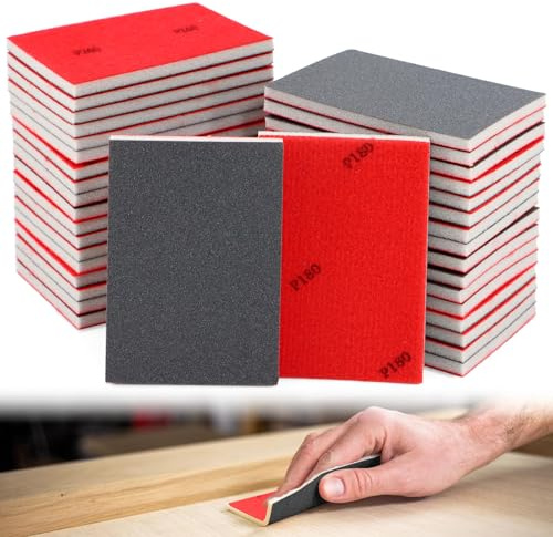 SPOKKI Set di 36 spugne abrasive, 180-3000 spugne abrasive, flessibili, per metallo, legno, vernice, spugne abrasive, stucco, riparazione carrozzeria auto, mobili