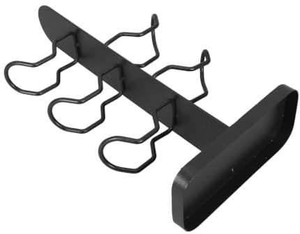 HOMSFOU Supporto Design Moderno e Lineare da Scrivania Controller e Cuffie in Ferro Nero 3 Strati Accessorio per Gamer per Ambienti di Lavoro e Postazioni Gaming Affollate