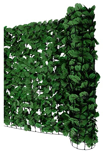 Mendler Balkonsichtschutz N77, Sichtschutz Windschutz Verkleidung für Balkon Terrasse Zaun - 300x150cm Blatt dunkel