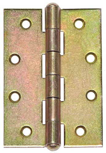 10 Scharniere Schmale Türscharniere Türband 100 x 70 x 2,5 mm Gelb Verzinkt.
