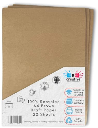 A4 Recycled Kraft Paper 100gsm 20 Sheets