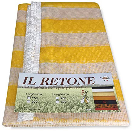 Tex family Tenda Rete ZANZARIERA da Esterno Giardino retone Riga Giallo in Due Misure - Cm. 150 x 300