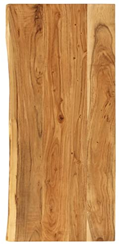 vidaXL Akazienholz Massiv Waschtischplatte Badezimmer Waschtisch Waschtischkonsole Platte Holzplatte für Aufsatzbecken Badmöbel Baumkante 114x52x4cm
