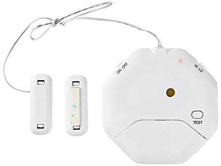 Ex-Pro [1 PACK] Ultra Thin Glass Break Vibration Shock Sensor Detector with 85dB Alarm and 2x Magnetic Sensors for Window Door Home Security - White