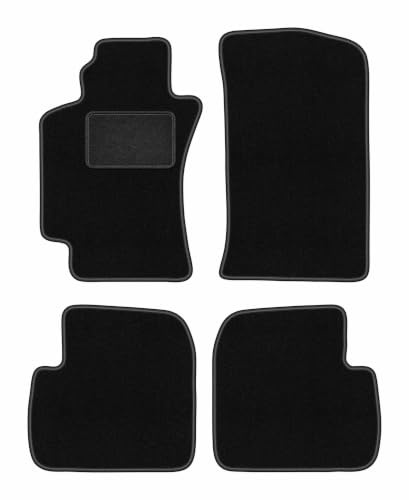 Velours-Fußmatten passend für Toyota Avensis I T22 1997-2003, Schwarz, LUX | passend für Limousine/Kombi/Liftback/Schrägheck; Velours-Teppich (Polypropylen), ca. 6,5 mm
