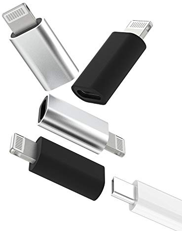 4Pack,USB C Female to Lightning Male Adapter,USB-C to Lightning Adapter Type C Cable Charger Adaptor for Apple for iPhone 12 11 Mini PRO MAX XS XR 7 8Plus for iPad AIR USBC Charging