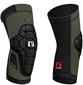 G-Form Pro Rugged Protective Knee Pads Guards for Mtb Bmx Dh Cycling (Army Green, XS)